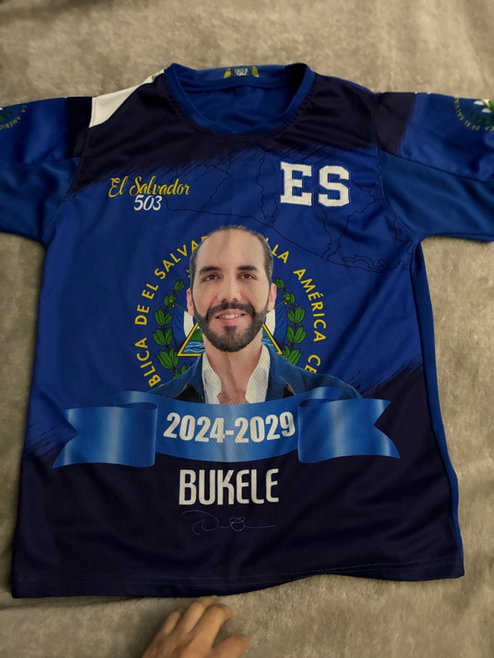 Blue ES Political Campaign Tee with Portrait